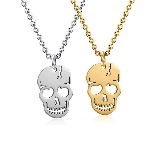 Hip-Hop Skull Stainless Steel  Stainless Steel Patchwork Pendant Necklace