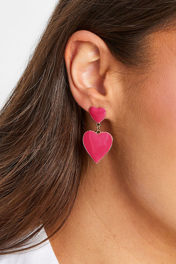 1 Paar klassische Herzform-Ohrringe aus poliertem, epoxidbeschichtetem Edelstahl mit 18-Karat-Vergoldung