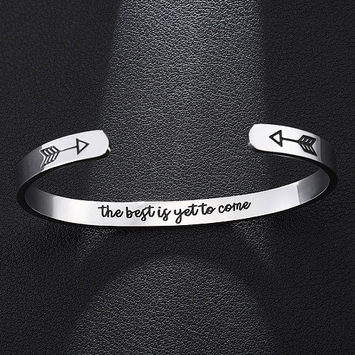Classic Style Letter Stainless Steel Bangle