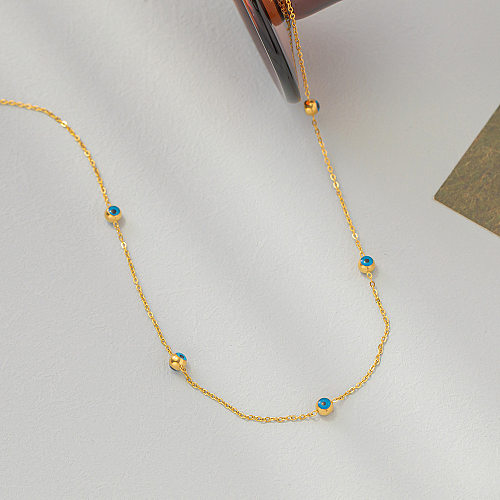 Simple Style Eye Stainless Steel Plating Necklace
