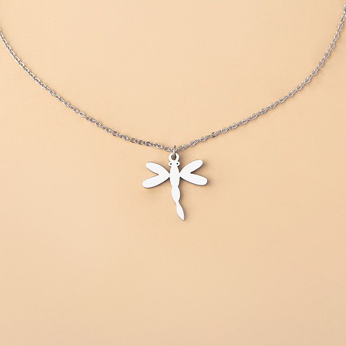 Fashion Dragonfly Stainless Steel  Pendant Necklace 1 Piece
