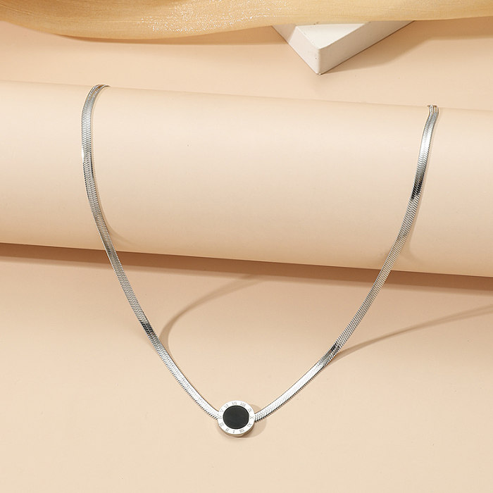 Elegant Number Stainless Steel Polishing Necklace