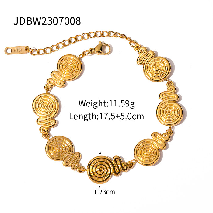 IG Style Solid Color Stainless Steel Plating 18K Gold Plated Bracelets