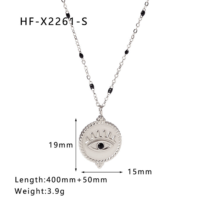 1 Piece Devil's Eye Pendant Stainless Steel  Necklace Clavicle Chain Stainless Steel 18K Gold Instafamous Pendant Necklace For Women