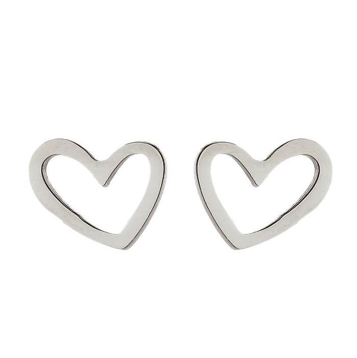 Fashion Heart Shape Stainless Steel  Ear Studs 1 Pair