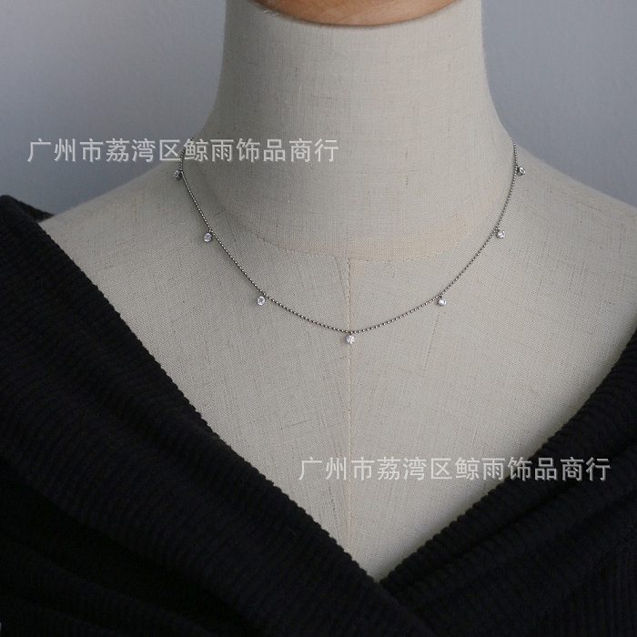 Fashion Geometric Rhinestone Stainless Steel Necklace Wholesale