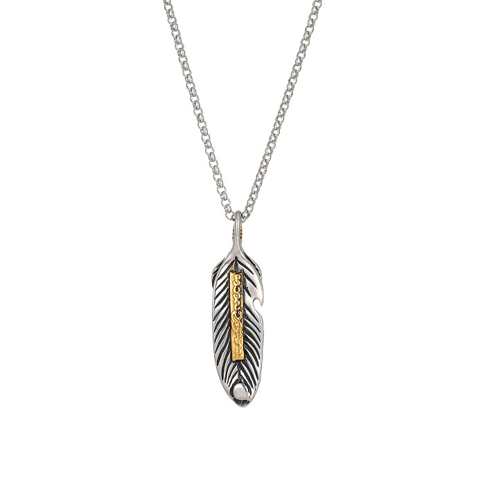 Simple Style Classic Style Feather Stainless Steel  Plating Gold Plated Necklace