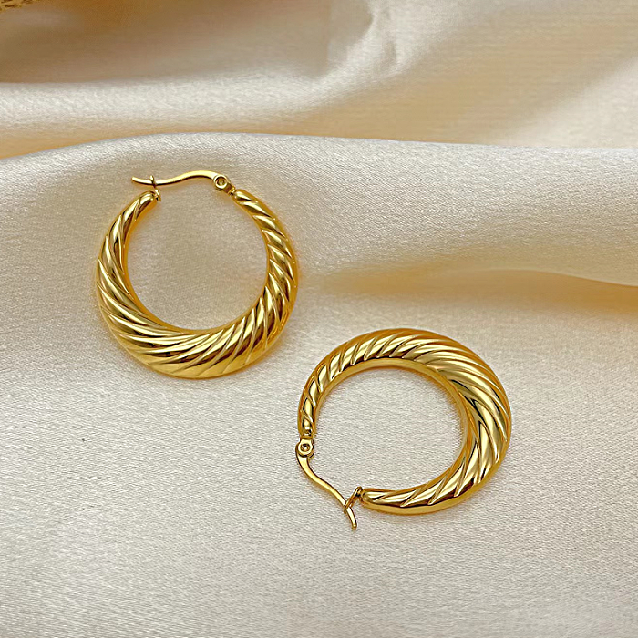 1 Pair Vintage Style Geometric Plating Stainless Steel  18K Gold Plated Earrings