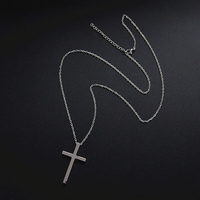 Bijoux en gros pendentif croix collier en acier inoxydable bijoux