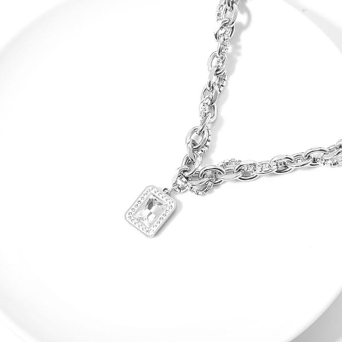 Hip-Hop Geometric Stainless Steel Polishing Necklace 1 Piece