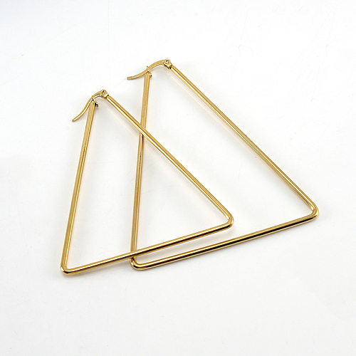 Pendientes de acero inoxidable geométricos triangulares de estilo simple Pendientes de acero inoxidable pulidos
