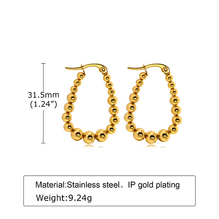 Simple Style U Shape Stainless Steel  Earrings Plating Stainless Steel  Earrings 1 Pair