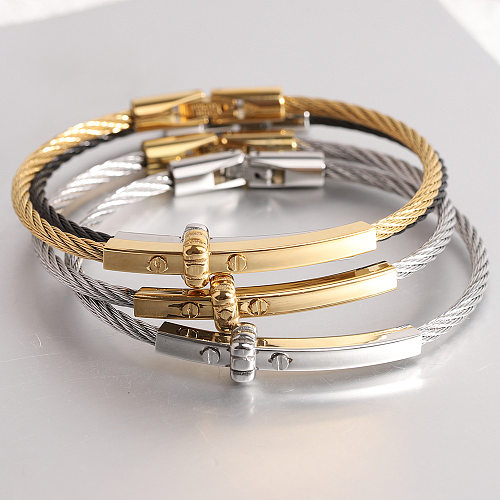 Basic Solid Color Stainless Steel Plating Bangle