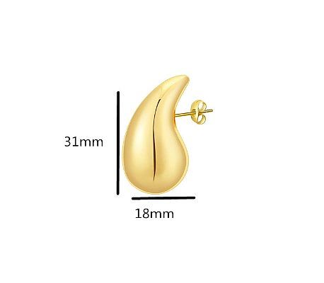1 Pair Simple Style Water Droplets Plating Stainless Steel  18K Gold Plated Ear Studs