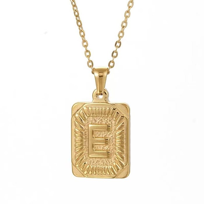 Collier pendentif plaqué or avec lettre hip-hop en acier inoxydable