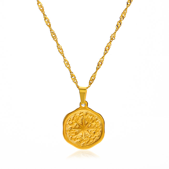 Retro Geometric Stainless Steel  Stainless Steel Plating Pendant Necklace
