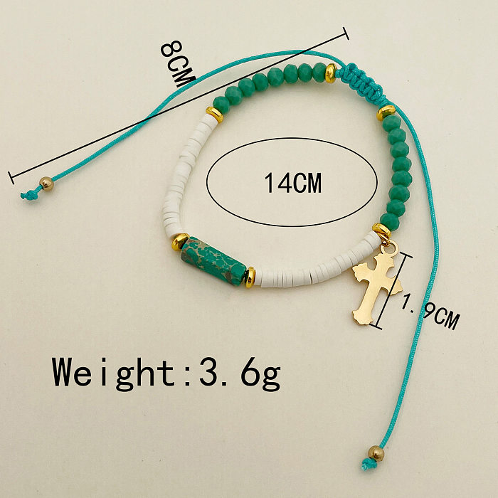 Bracelets de placage en acier inoxydable avec croix de mode 1 pièce