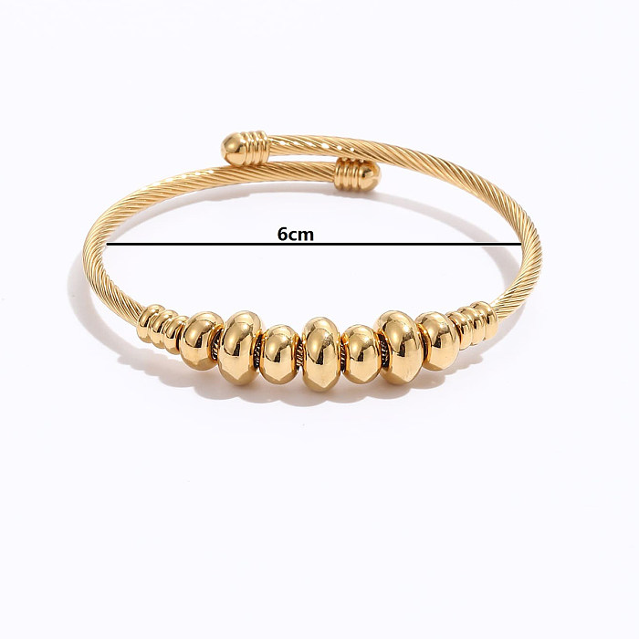 Moda espiral listra aço pulseira chapeamento pulseiras de cobre