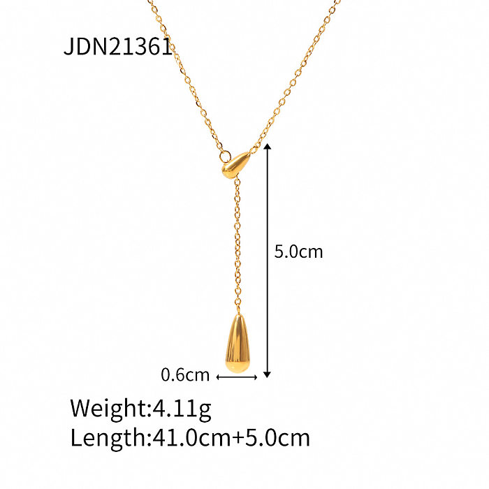Simple Style Water Droplets Stainless Steel  Plating Necklace