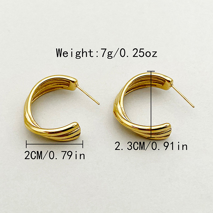 Stainless Steel  Plated Three-Layer Cross Ear Studs