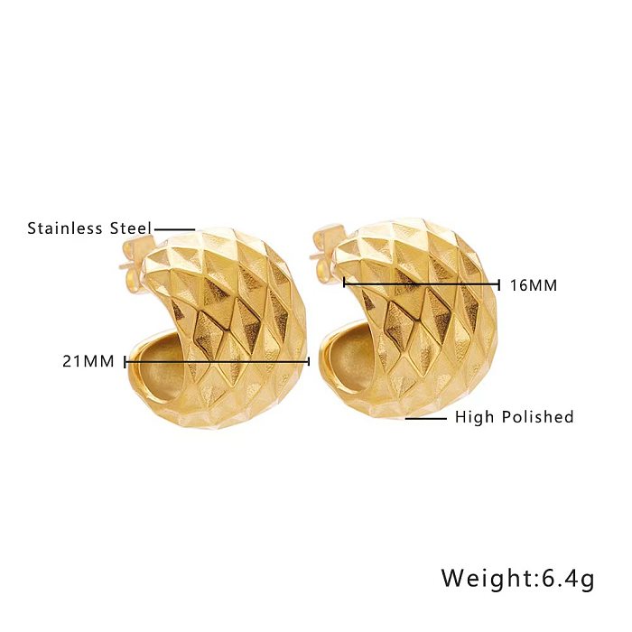 1 Pair Simple Style Rhombus Plating Stainless Steel Gold Plated Ear Studs