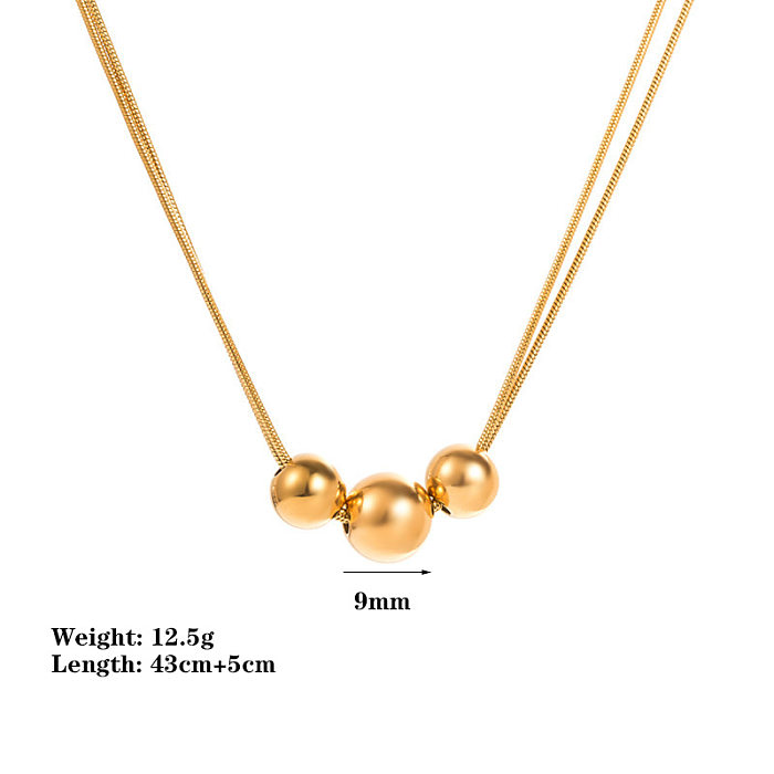Elegant Solid Color Stainless Steel Plating Necklace