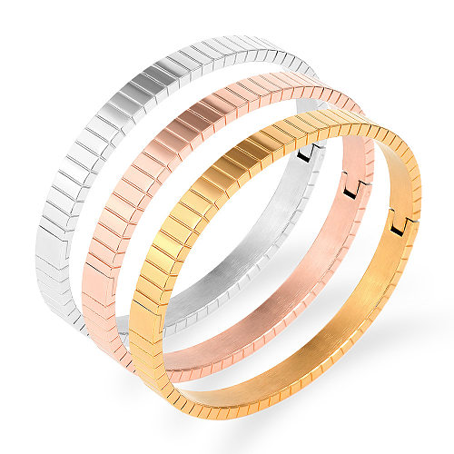 Bracelet plaqué or de placage d'acier inoxydable de couleur unie de style simple