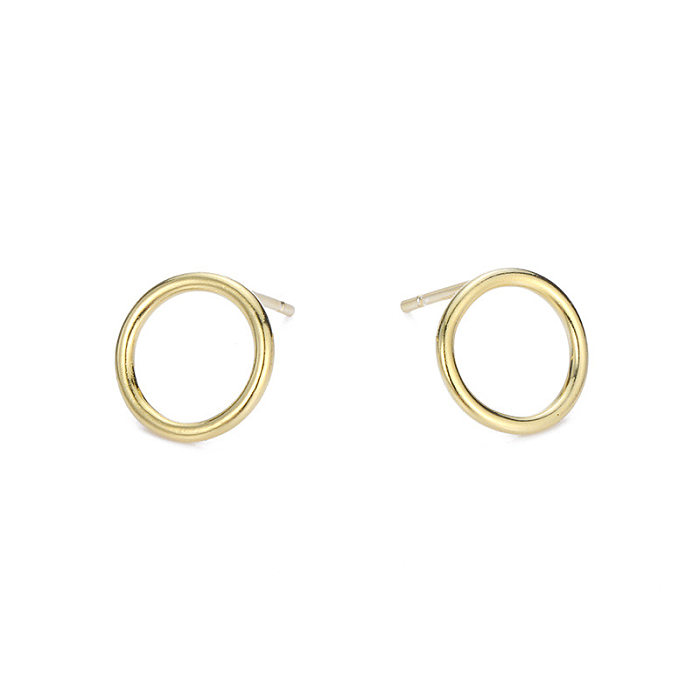 Simple Fashion Hollow Round 316L Stainless Steel  Gold-plated Earrings