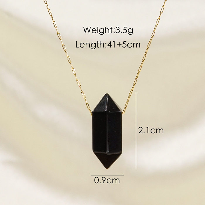 Elegant Simple Style Bullet Stainless Steel  Plating 14K Gold Plated Pendant Necklace