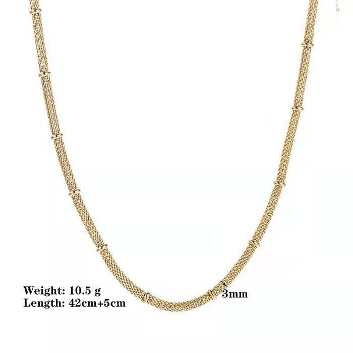 Streetwear Solid Color Stainless Steel Plating Necklace