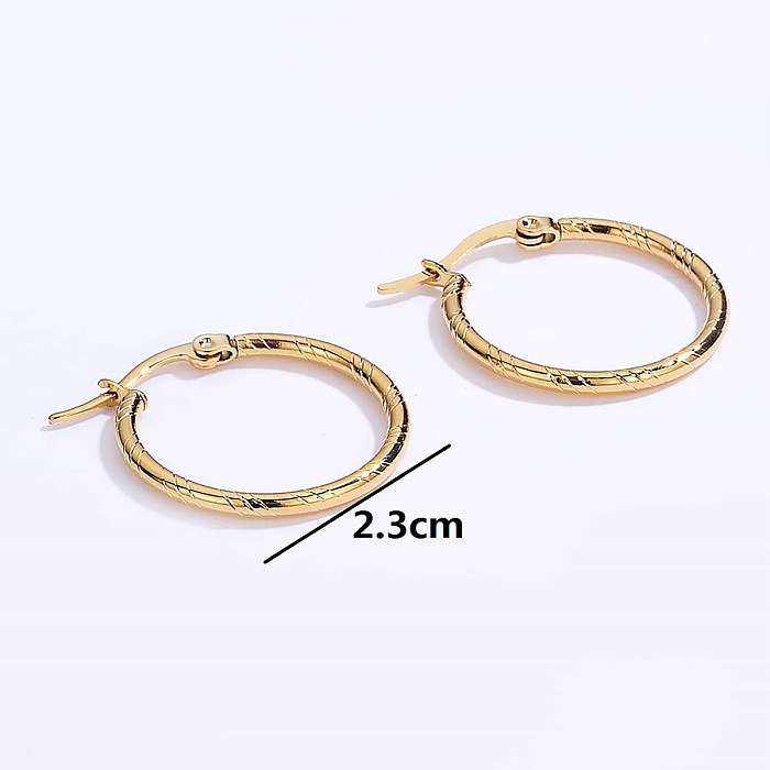 New Fashion Small Simple Stainless Steel  Plating 18K Gold Earring