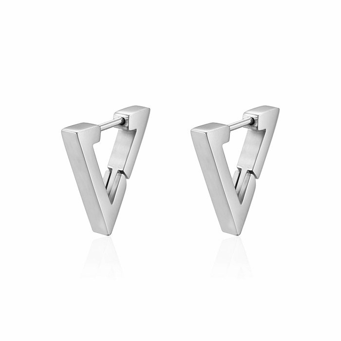 1 Pair Casual Simple Style Triangle Stainless Steel Plating Ear Studs