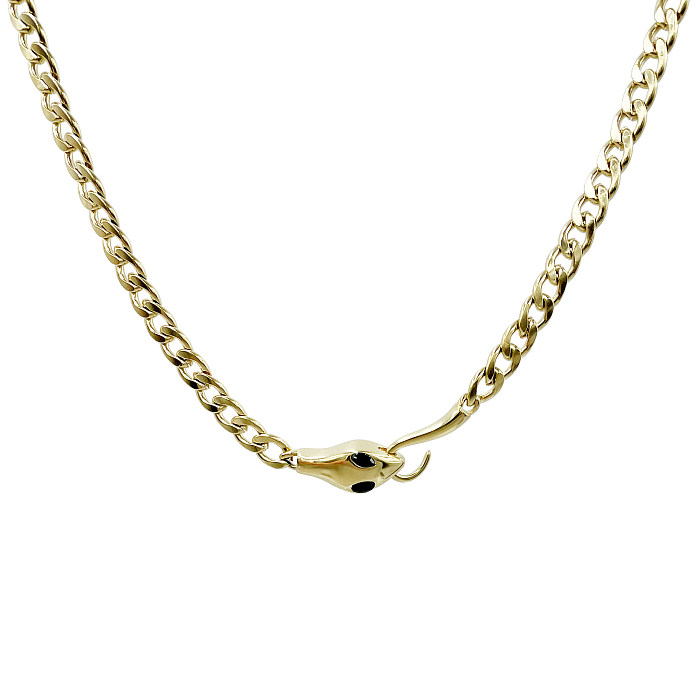 Großhandel mit 14 Karat vergoldeter Hip-Hop-Schlangen-Halskette aus Edelstahl
