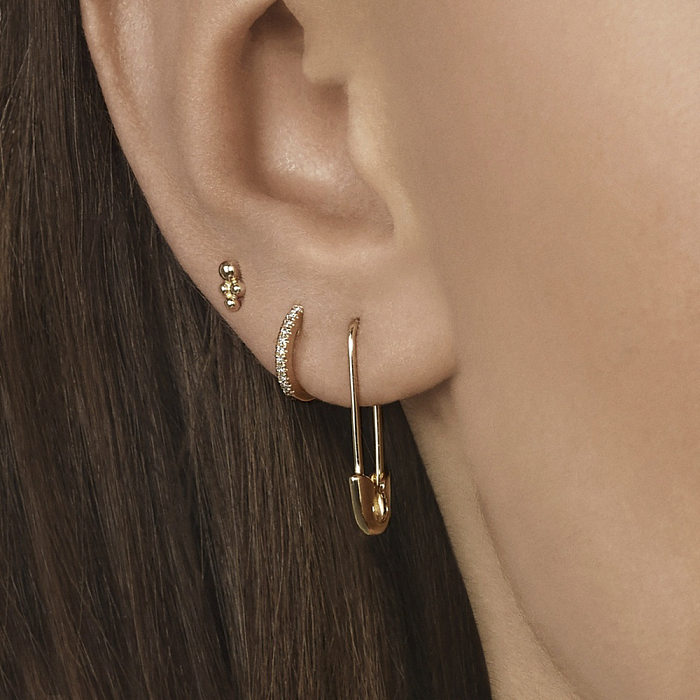1 Paar schlichte Ohrringe mit geometrischer Legierungsbeschichtung
