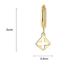 1 Pair IG Style Simple Style Commute Cross Square Plating Hollow Out Stainless Steel  14K Gold Plated Drop Earrings