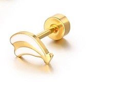 Simple Style Banana Stainless Steel Plating Ear Studs 1 Piece