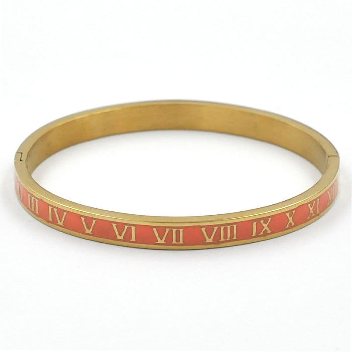 Bracelet streetwear en acier inoxydable avec chiffres romains en vrac