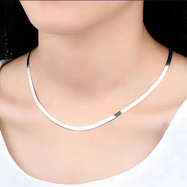 1 Piece Hip-Hop Solid Color Stainless Steel  Stainless Steel Plating Necklace