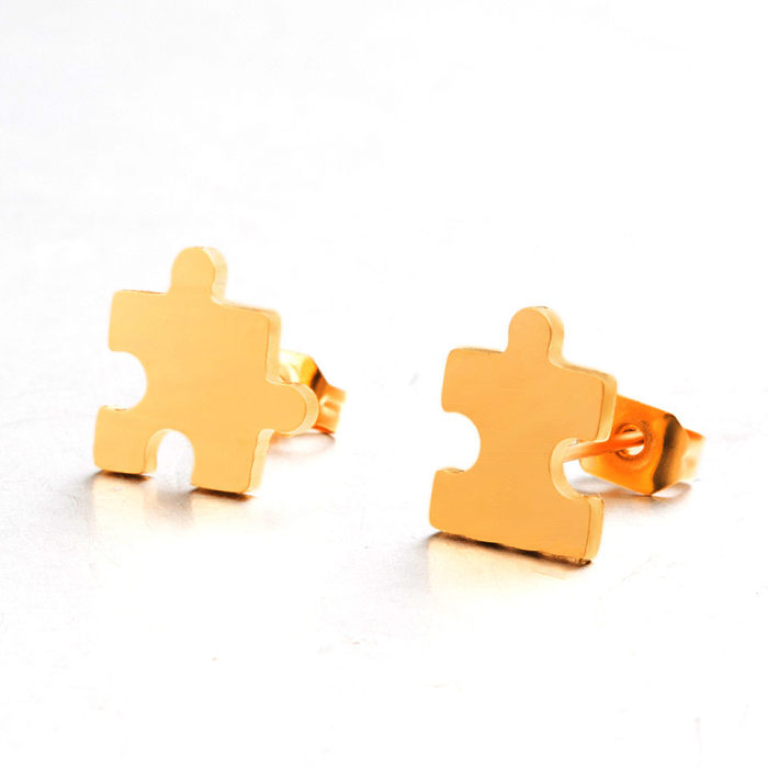 Simple Fun Puzzle Alloy Earrings Wholesale