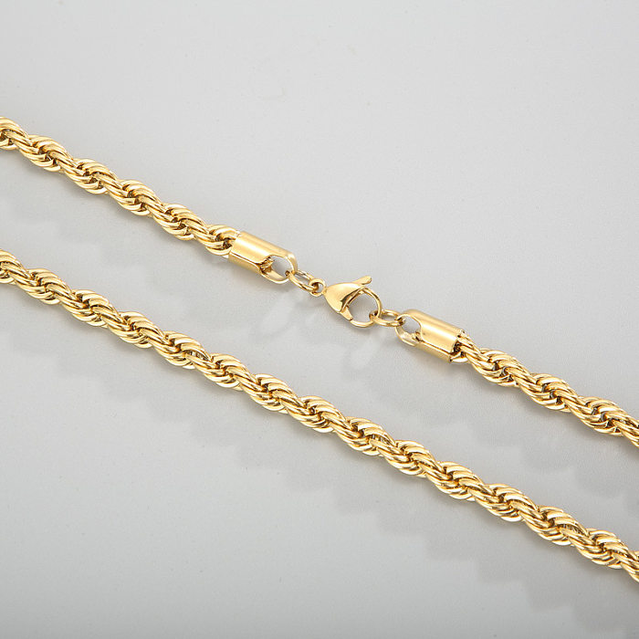 Modische geometrische Edelstahl-Halskette mit Edelstahlbeschichtung, 1 Stück
