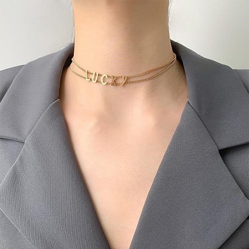 IG Style Simple Style Letter Stainless Steel Choker