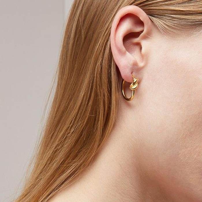 Boucles d'oreilles plaquées en acier inoxydable géométriques à la mode