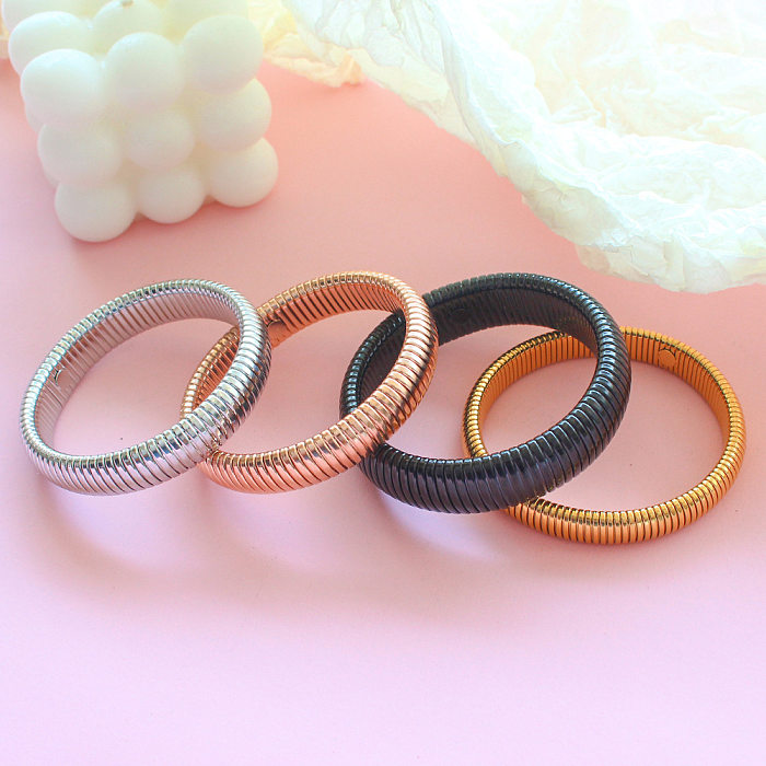Streetwear Solid Color Stainless Steel Plating Bangle