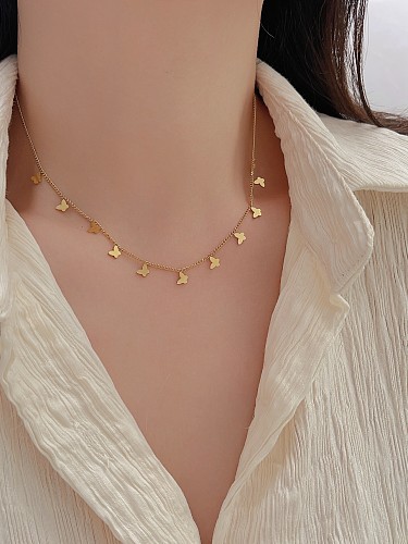 Sweet Simple Style Butterfly Stainless Steel Plating Gold Plated Necklace