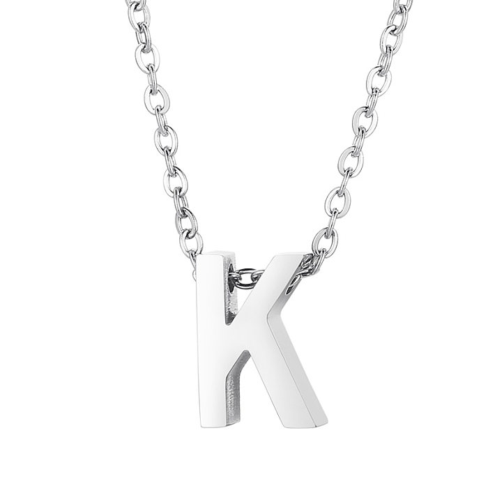 Fashion Letter Stainless Steel  Stainless Steel Plating Pendant Necklace 1 Piece