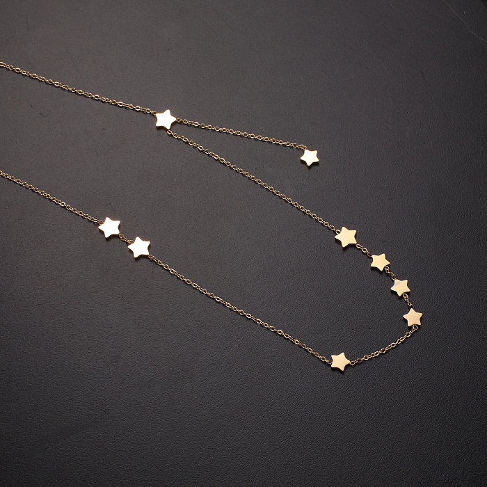 Modern Style Star Stainless Steel  Polishing Plating Gold Plated Necklace