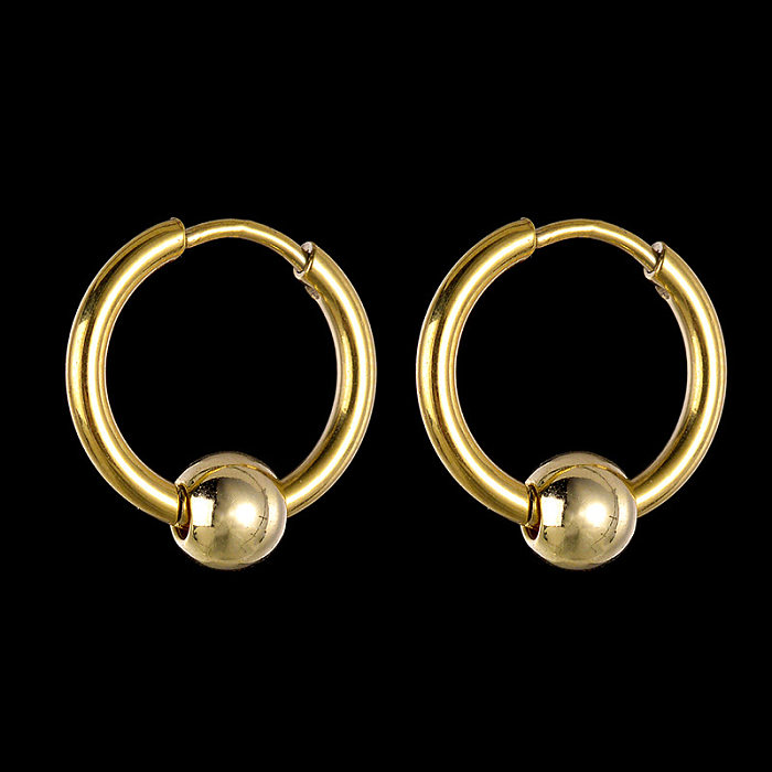 Mode geometrische Edelstahl Ohrringe Überzug künstliche Perlen Naturstein Edelstahl Ohrringe