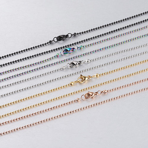 Vintage Style Solid Color Stainless Steel  Plating Chain Stainless Steel Rose Gold Plated Necklace