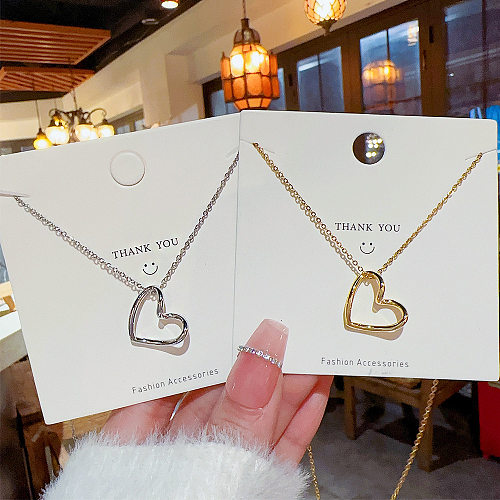 IG Style Sweet Heart Shape Stainless Steel Plating Pendant Necklace