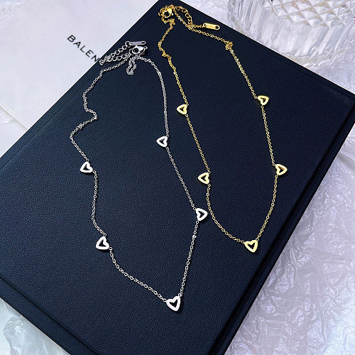 Simple Style Heart Shape Stainless Steel  Stainless Steel Plating Necklace